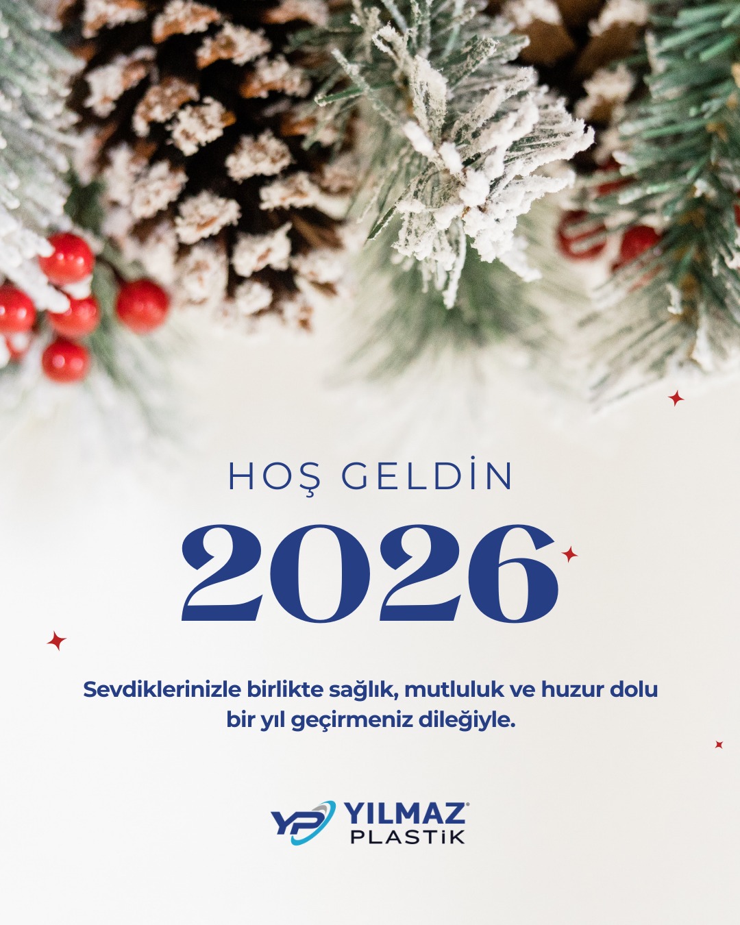 Yeni bir yıla daha; üretim gücümüz, tecrübemiz ve sorumluluk bilincimizle giriyoruz.
Geride bıraktığımız yılda bize güvenen tüm iş ortaklarımıza teşekkür eder, yeni yılın ülkemize, sektörümüze ve tüm paydaşlarımıza sağlık, başarı ve bereket getirmesini dileriz.
Yeni yılınız kutlu olsun.
— Yılmaz Plastik Sanayi Ticaret A.Ş.