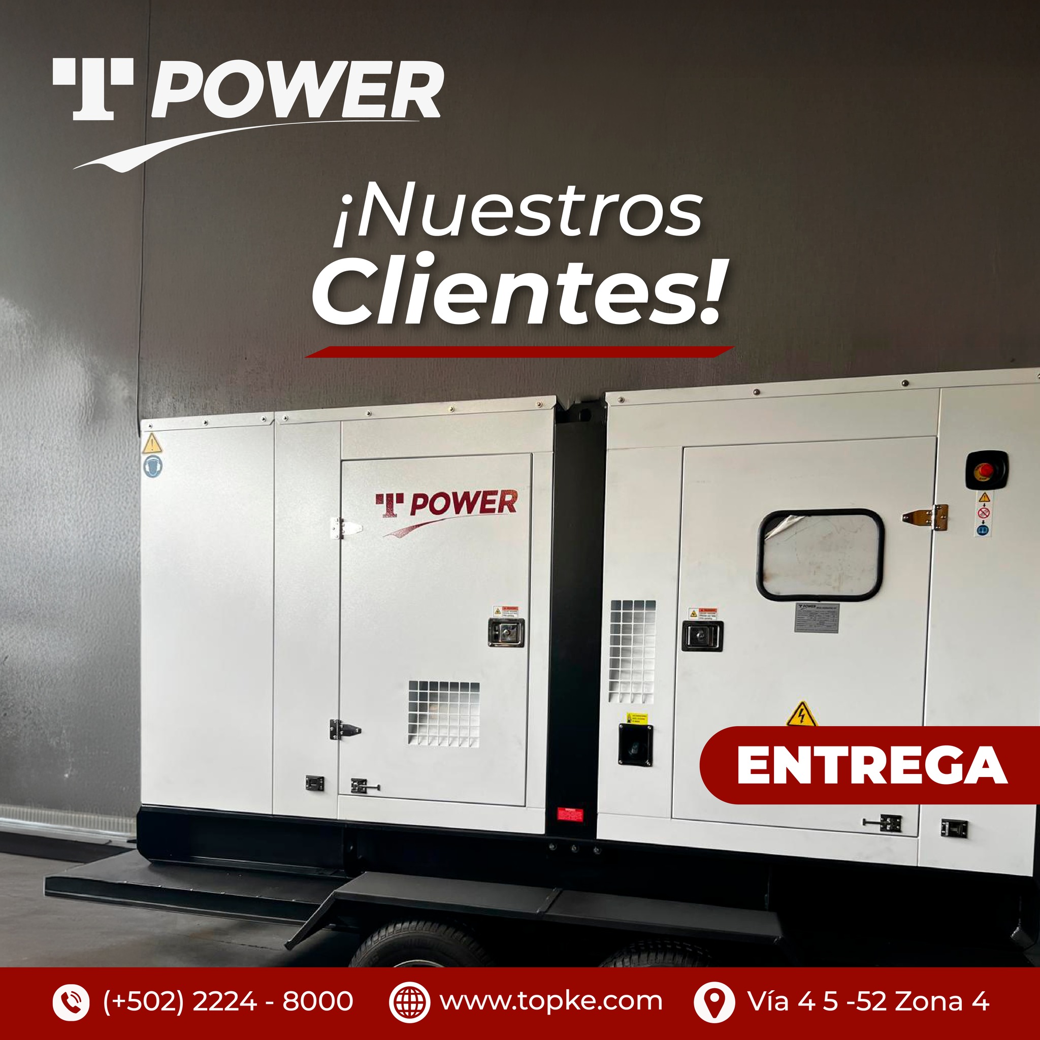 Listo para integrarse y empezar a trabajar desde el día uno.
Equipos diseñados para adaptarse a las exigencias de cada operación. ⚡
Entrega de generador T-Power de 125KVA, asegurando continuidad en cada operación. 💪
📞 Llámanos al (+502) 2224-8080
📲 Escríbenos por WhatsApp: https://wa.link/uanxg1
🌐 Visítanos en www.topke.com
📍 Vía 4 5-52 Zona 4 / Calzada Aguilar Batres 53-32 B, Zona 11