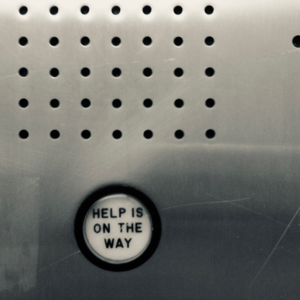doubt it. #elevator i took this photo 15 years ago today. i have yet to be reassured.
#helpisontheway #otiselevator #otis #art #design #loveinanelevator