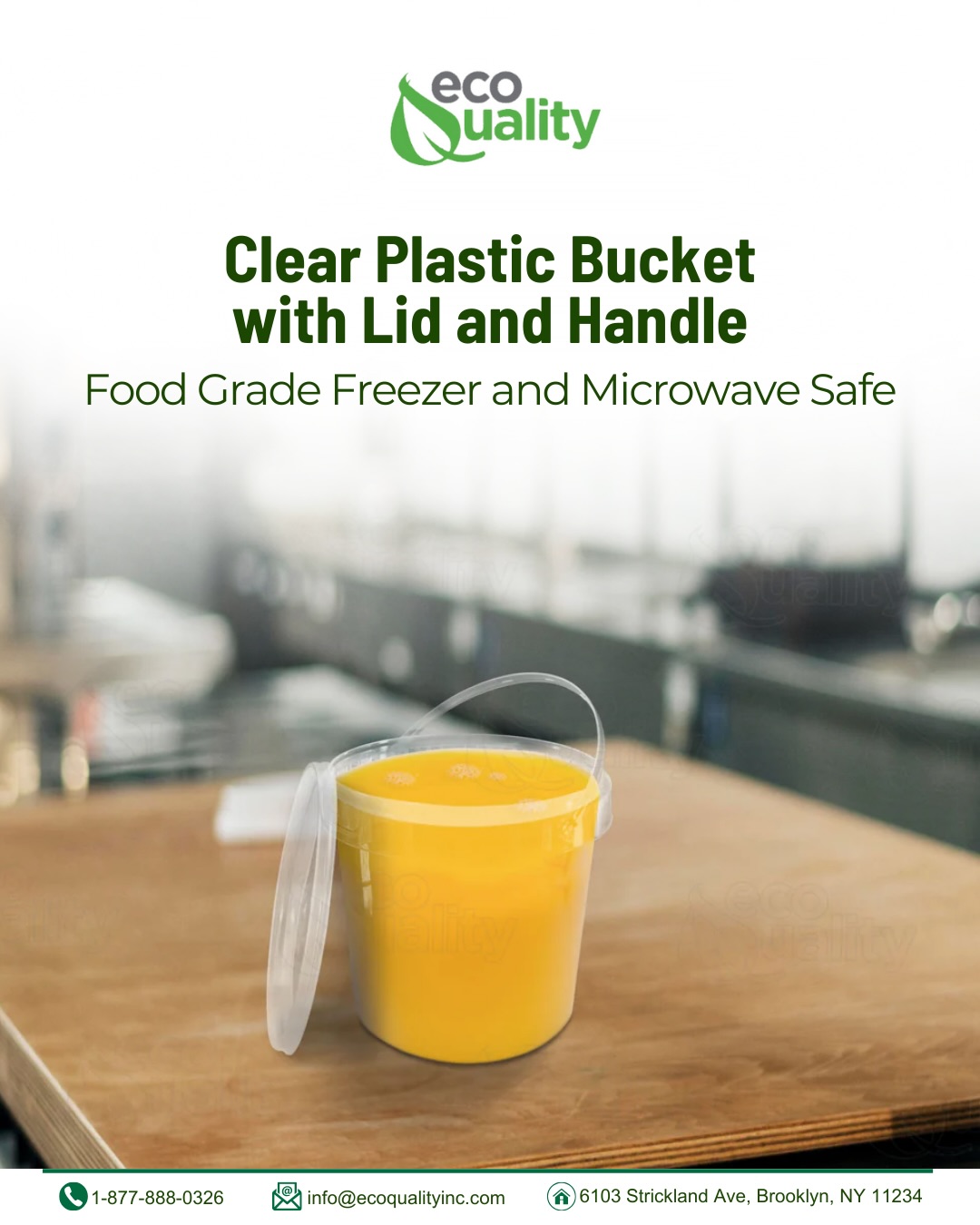 This clear plastic bucket offers a reliable solution for storing soups, sauces, and bulk ingredients. The food-grade, BPA-free design is safe for freezer and microwave use (lid off), making prep and reheating easy. A snap-tight lid and sturdy handle help ensure secure transport during busy kitchen operations. Ideal for restaurants, catering, and food prep environments.
#EcoQuality #FoodStorageSolutions #CommercialKitchen #BulkFoodStorage #PrepKitchen