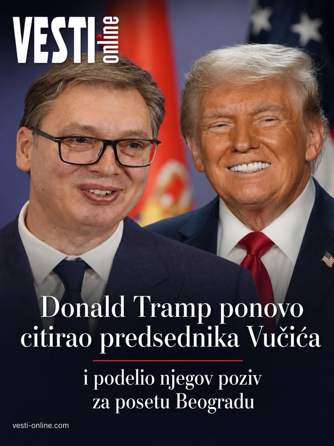 Trampova objava izazvala je veliku pažnju javnosti u Srbiji, a brojni domaći mediji ocenjuju da predstavlja još jednu potvrdu značaja koji američki predsednik pridaje odnosima sa Srbijom i predsednikom Vučićem. Istovremeno, ponovo je u fokus dospeo Vučićev poziv Donaldu Trampu da poseti Beograd.
Analitičari ocenjuju da bi eventualna poseta američkog predsednika Srbiji predstavljala važan korak u daljem jačanju srpsko-američkih odnosa i otvorila prostor za unapređenje političke, ekonomske i bezbednosne saradnje. Za sada nema zvanične potvrde o datumu eventualne posete, ali razmena poruka između dvojice predsednika pokazuje nastavak intenzivnog dijaloga na najvišem nivou. Trampova objava izazvala je veliku pažnju javnosti u Srbiji, a brojni domaći mediji ocenjuju da predstavlja još jednu potvrdu značaja koji američki predsednik pridaje odnosima sa Srbijom i predsednikom Vučićem. Istovremeno, ponovo je u fokus dospeo Vučićev poziv Donaldu Trampu da poseti Beograd.
Analitičari ocenjuju da bi eventualna poseta američkog predsednika Srbiji predstavljala važan korak u daljem jačanju srpsko-američkih odnosa i otvorila prostor za unapređenje političke, ekonomske i bezbednosne saradnje. Za sada nema zvanične potvrde o datumu eventualne posete, ali razmena poruka između dvojice predsednika pokazuje nastavak intenzivnog dijaloga na najvišem nivou.