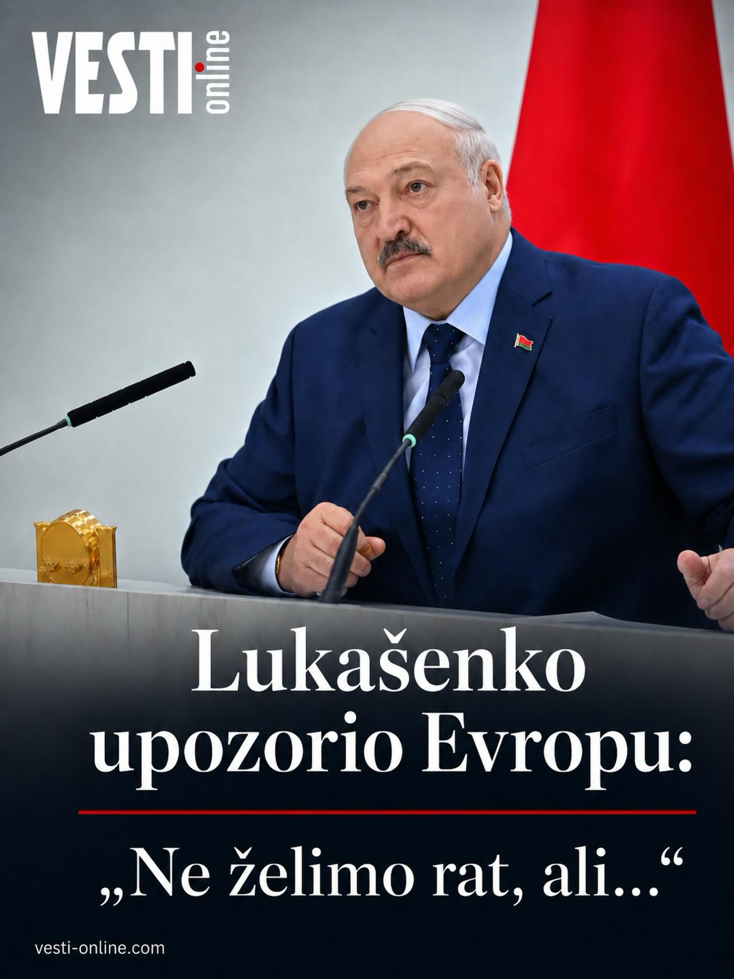 Predsednik Belorusije Aleksandar Lukašenko upozorio je da se protiv njegove zemlje vodi hibridni rat, koji uključuje ekonomski pritisak, političke i medijske kampanje, špijunažu i provokacije duž južne granice.
Lukašenko je poručio da Belorusija ne želi sukob, ali da neće popustiti pred spoljnim pritiscima.
„Mi smo miroljubiv narod i ne želimo rat, ali se nećemo pokoriti nijednom neprijatelju“, naglasio je beloruski lider, prenosi državna agencija BelTA.
Kao bliski saveznik ruskog predsednika Vladimira Putina, Lukašenko je oštro kritikovao Evropsku uniju, optužujući je za licemerje. Prema njegovim rečima, Unija uprkos mirovnoj retorici ubrzano povećava vojna izdvajanja i sprovodi militarizaciju, što u praksi vodi ka NATO-u.
„Dok licemerno tvrdi da je posvećena miru, Evropska unija otvoreno je krenula putem militarizacije. Milijarde se troše na nabavku ofanzivnog naoružanja, dok se istovremeno podstiče histerija zbog navodne pretnje sa Istoka“, izjavio je Lukašenko.
Njegove izjave dolaze u trenutku pojačanih tenzija u regionu, a predstavljaju još jedno upozorenje iz Minska da Belorusija neće ostati pasivna pred pritiscima Zapada. Predsednik Belorusije Aleksandar Lukašenko upozorio je da se protiv njegove zemlje vodi hibridni rat, koji uključuje ekonomski pritisak, političke i medijske kampanje, špijunažu i provokacije duž južne granice.
Lukašenko je poručio da Belorusija ne želi sukob, ali da neće popustiti pred spoljnim pritiscima.
„Mi smo miroljubiv narod i ne želimo rat, ali se nećemo pokoriti nijednom neprijatelju“, naglasio je beloruski lider, prenosi državna agencija BelTA.
Kao bliski saveznik ruskog predsednika Vladimira Putina, Lukašenko je oštro kritikovao Evropsku uniju, optužujući je za licemerje. Prema njegovim rečima, Unija uprkos mirovnoj retorici ubrzano povećava vojna izdvajanja i sprovodi militarizaciju, što u praksi vodi ka NATO-u.
„Dok licemerno tvrdi da je posvećena miru, Evropska unija otvoreno je krenula putem militarizacije. Milijarde se troše na nabavku ofanzivnog naoružanja, dok se istovremeno podstiče histerija zbog navodne pretnje sa Istoka“, izjavio je Lukašenko.
Njegove izjave dolaze u trenutku pojačanih tenzija u regionu, a predstavljaju još jedno upozorenje iz Minska da Belorusija neće ostati pasivna pred pritiscima Zapada.